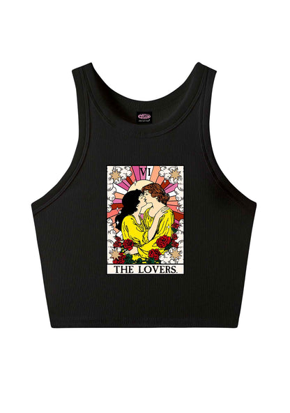 Kissing Lesbians Pride Y2K Crop Tank Top Cherrykitten