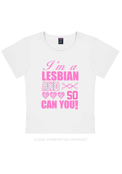 Im A Lesbian And So Can You Pride Y2K Baby Tee Cherrykitten