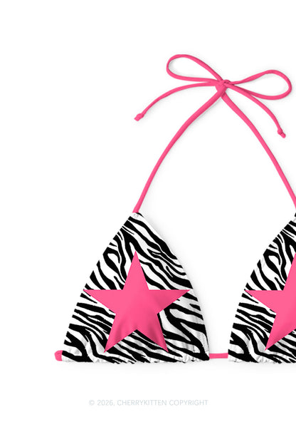 Pink Pxrn Star Y2K Print Bikini Set Cherrykitten
