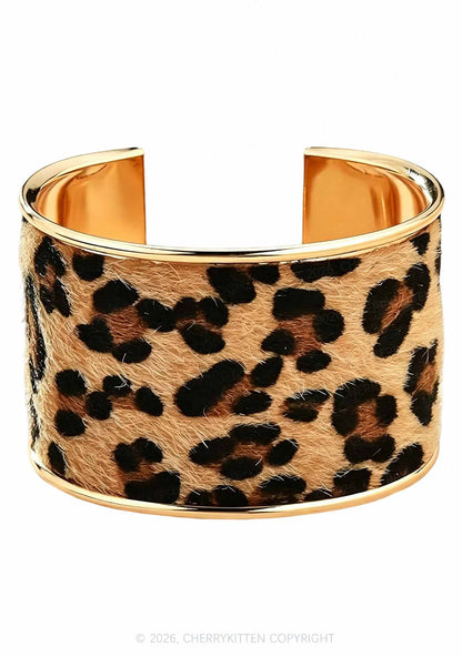 Leopard Y2K Open Bangle Cherrykitten