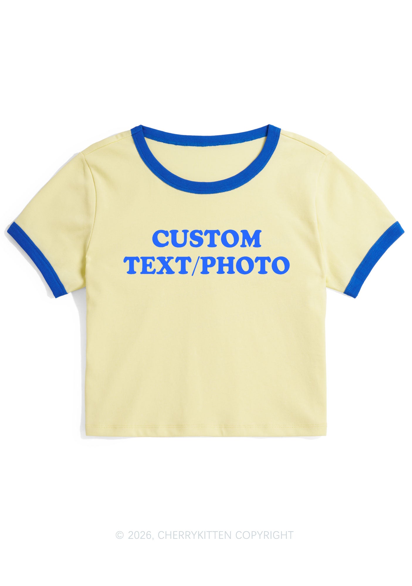 Custom Personalized Text Y2K Ringer Tee Cherrykitten