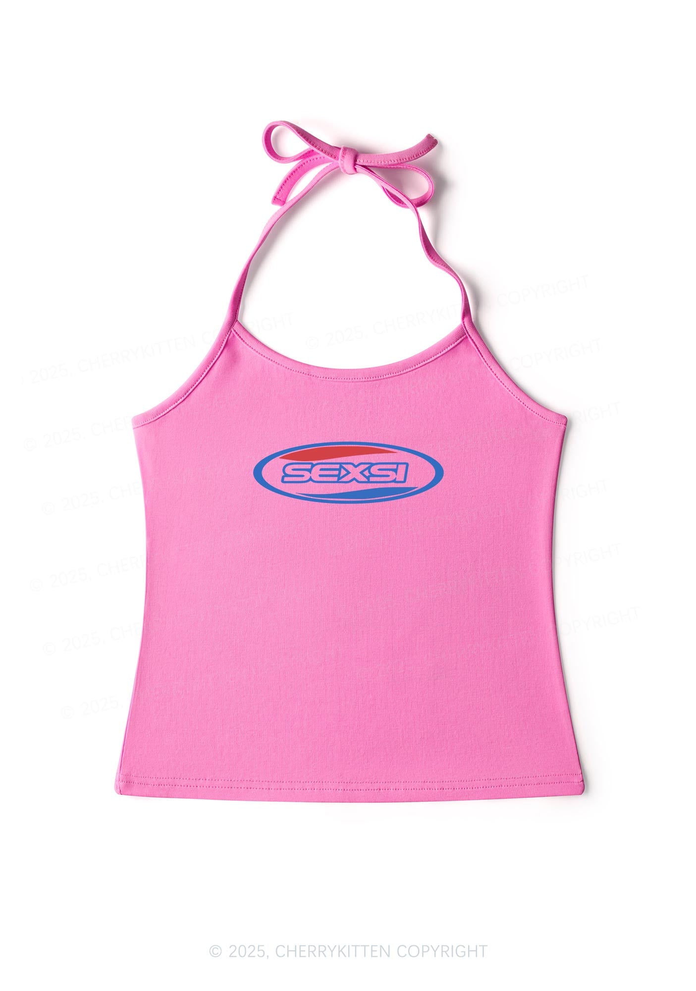 Sexsi Slogan Y2K Halter Neck Cami Cherrykitten