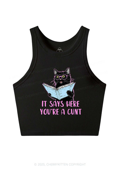 You Are A Cxxt Y2K Crop Tank Top Cherrykitten