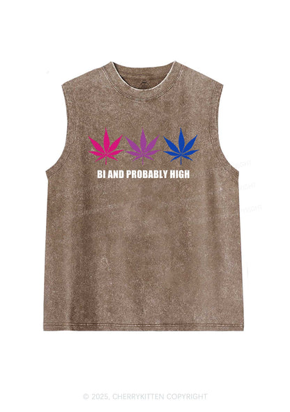 Bi Probably High Pride Y2K Washed Muscle Tank Cherrykitten