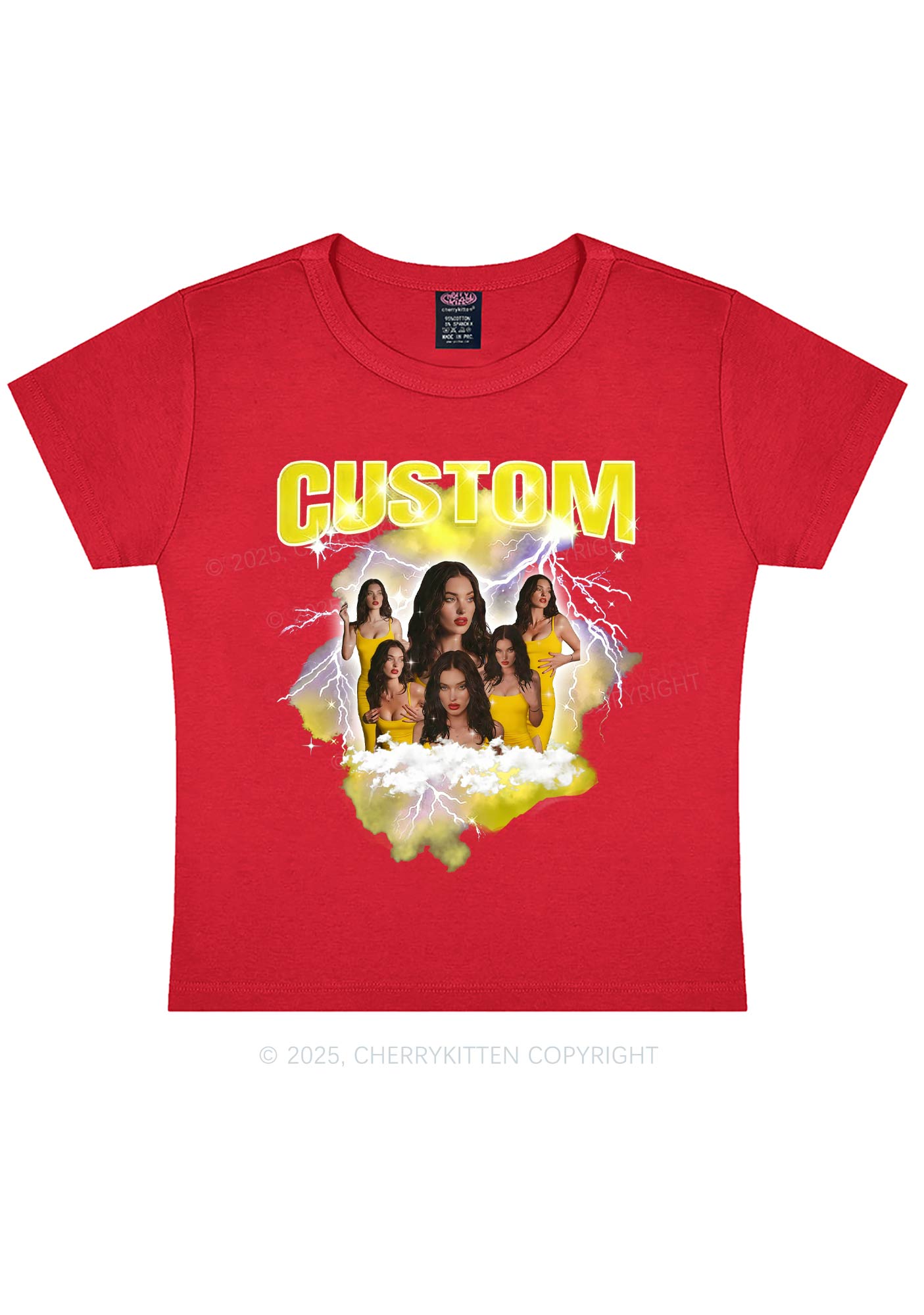Custom Photo Storm Art Y2K Baby Tee Cherrykitten