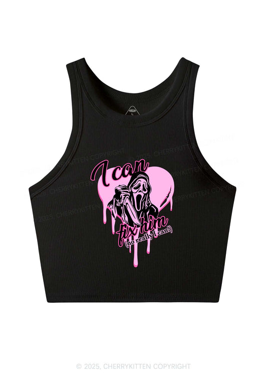 Halloween Ghost Fix Him Y2K Crop Tank Top Cherrykitten