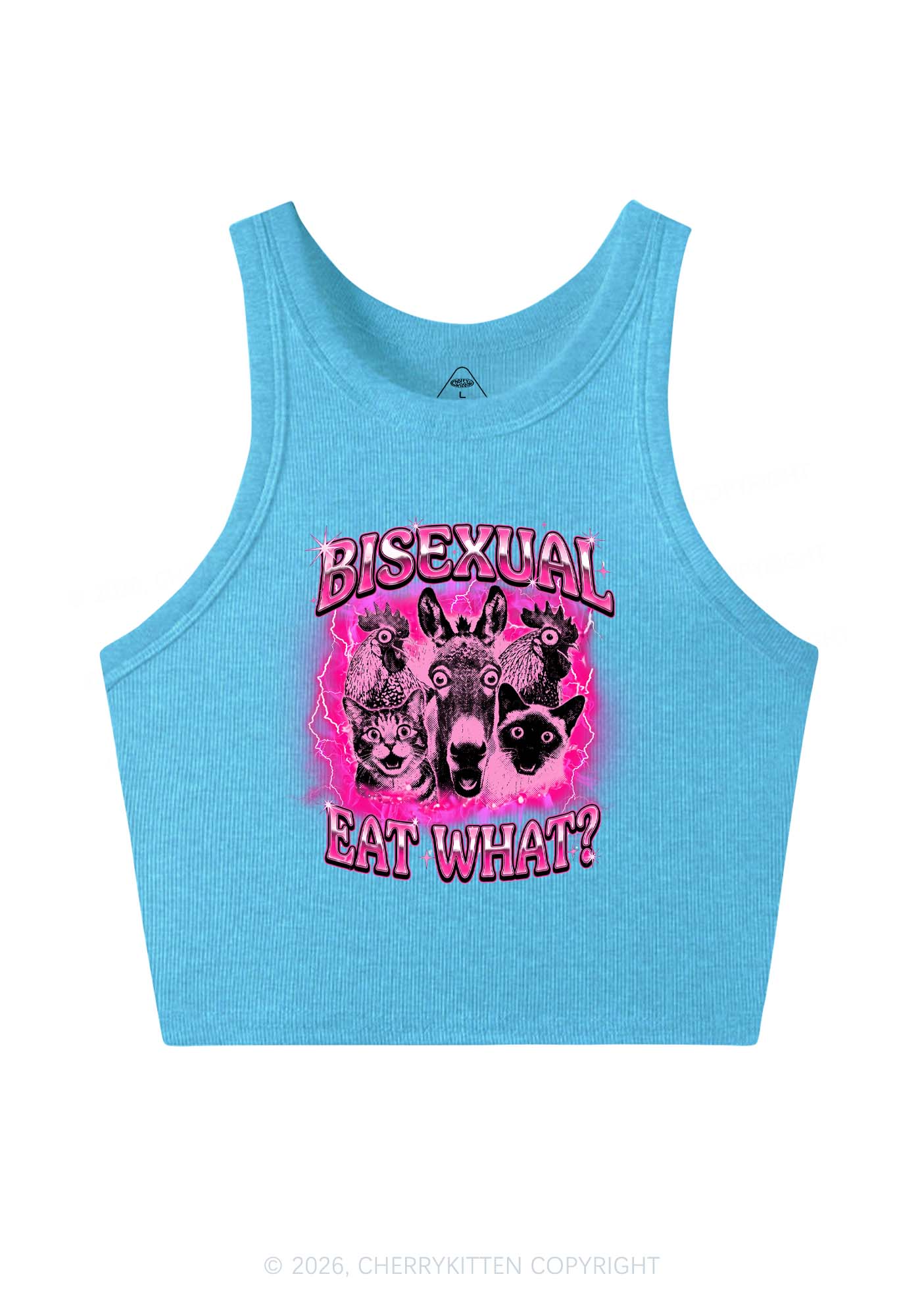 Bisexual Eat What Pride Y2K Crop Tank Top Cherrykitten