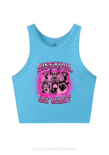 Bisexual Eat What Pride Y2K Crop Tank Top Cherrykitten
