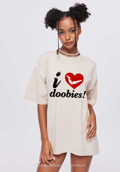 I Love Doobies Y2K Shirts Washed Tee Cherrykitten