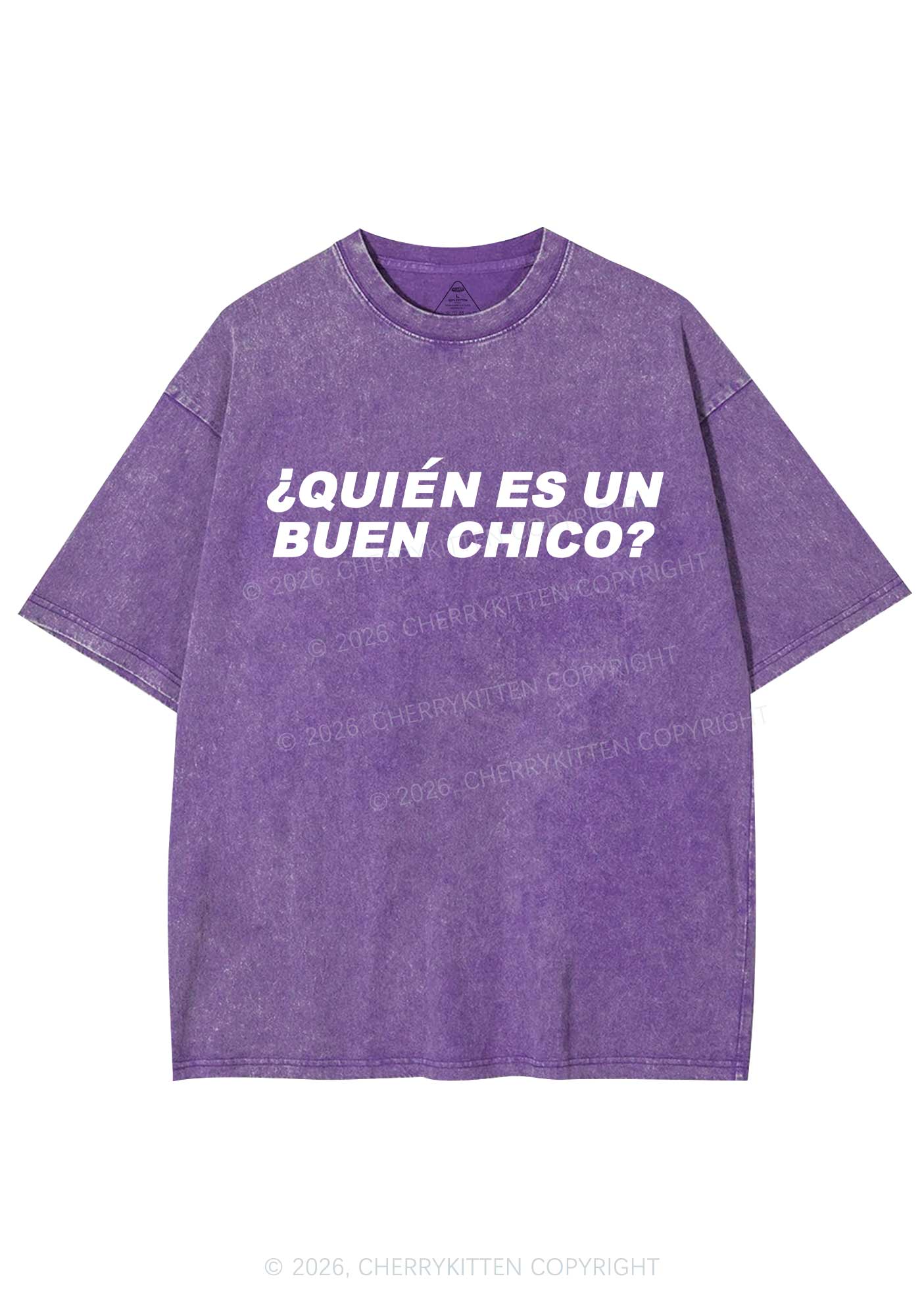 Quien Es Un Buen Chico Y2K Shirts Washed Tee Cherrykitten