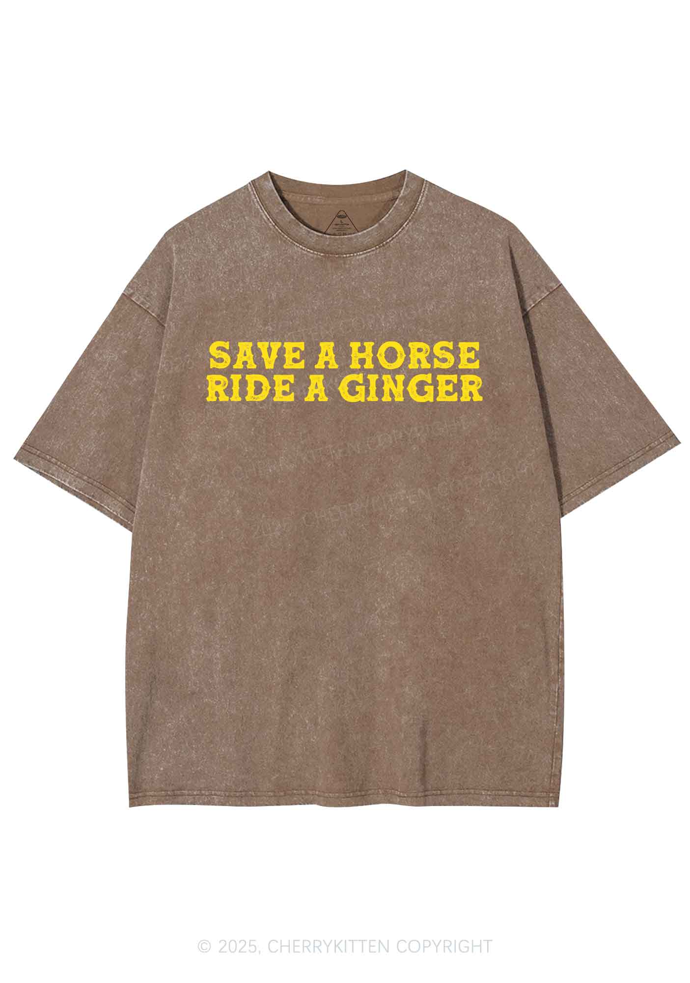 Ride A Ginger Y2K Shirts Washed Tee Cherrykitten