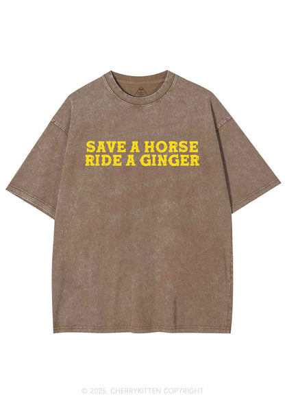 Ride A Ginger Y2K Shirts Washed Tee Cherrykitten