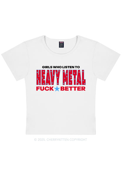 Girls Listen Heavy Metal Y2K Baby Tee Cherrykitten