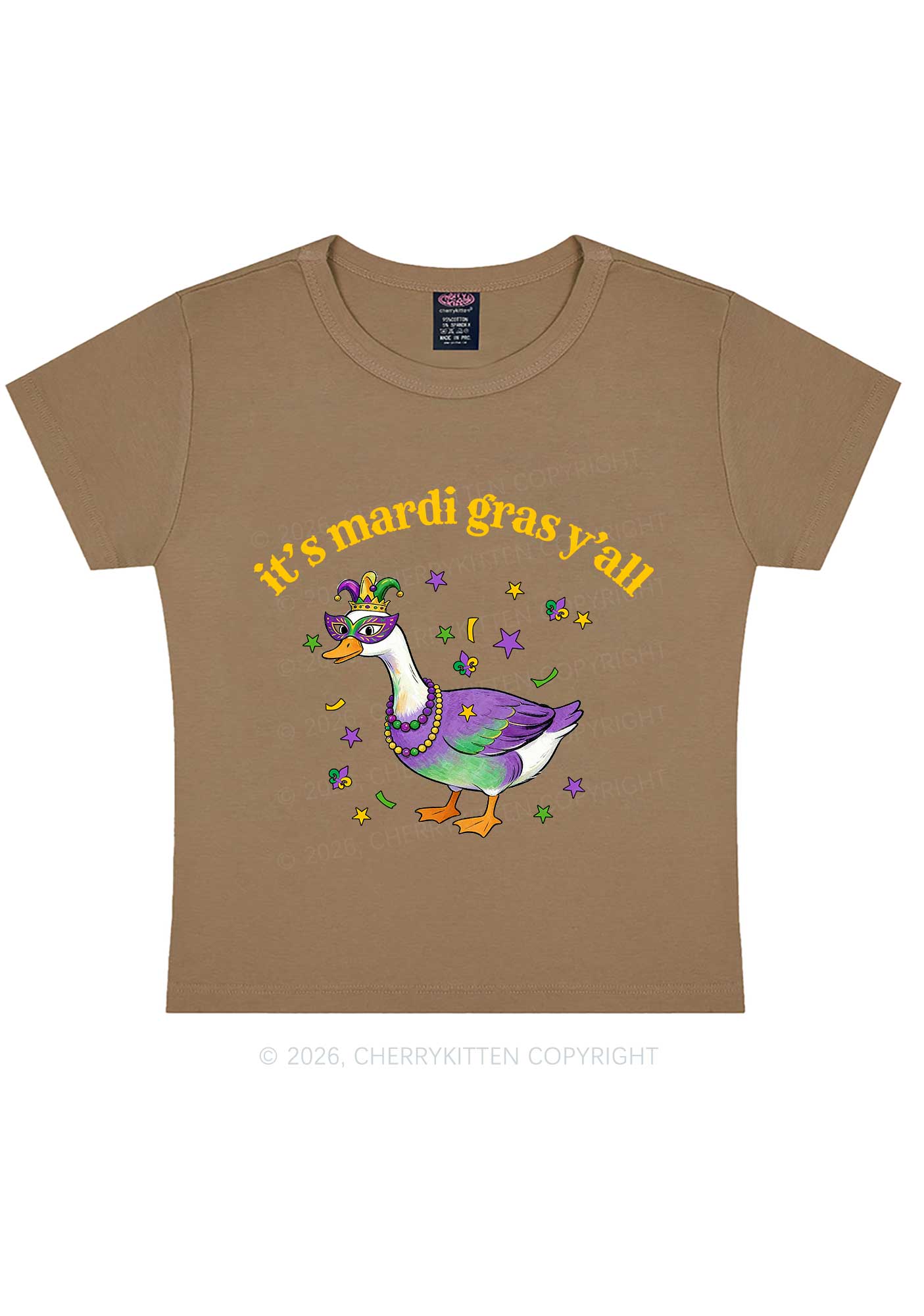 Its Mardi Gras Yall Y2K Baby Tee Cherrykitten