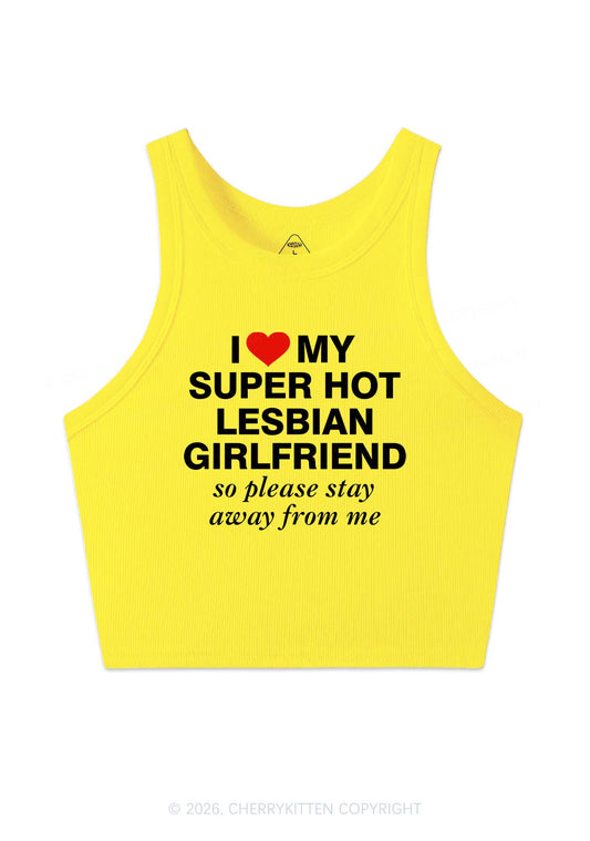 I Love My Super Hot Lesbian GF Pride Y2K Crop Tank Top Cherrykitten