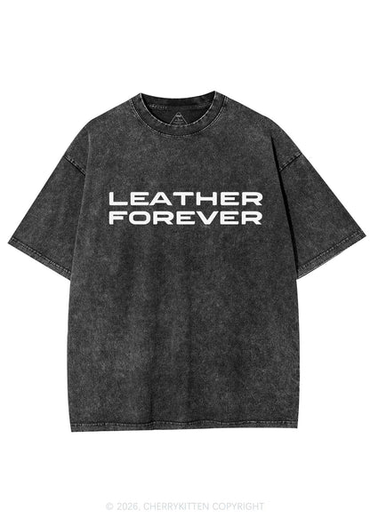 Leather Forever Y2K Shirts Washed Tee Cherrykitten