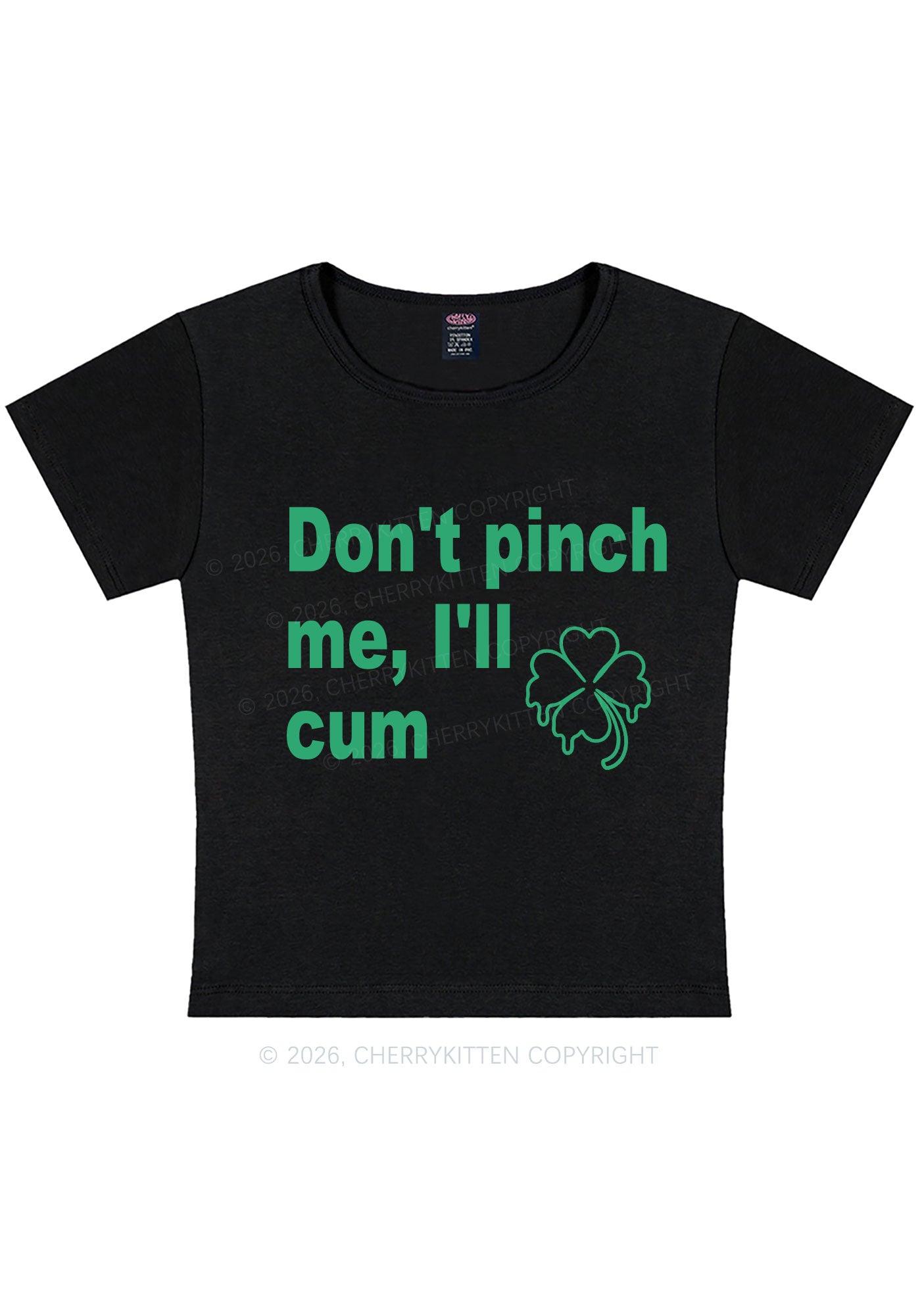 Dont Pinch Me St Patricks Y2K Baby Tee Cherrykitten