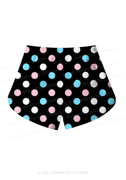 Trans Dots On Black Pride Y2K Print Men Beach Shorts Cherrykitten