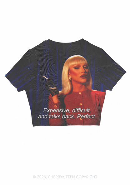Expensive Difficult And Talks Back Y2K Mesh Crop Top Cherrykitten