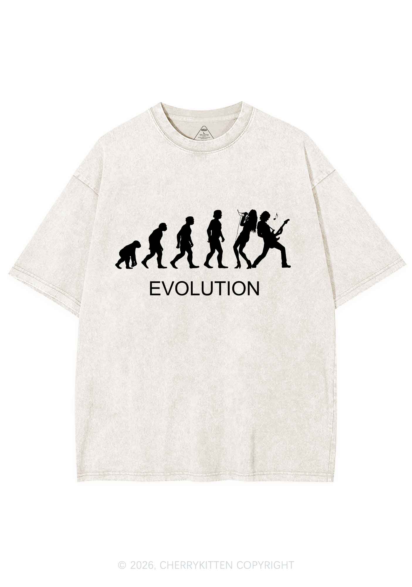 Evolution Rock Band Y2K Shirts Washed Tee Cherrykitten
