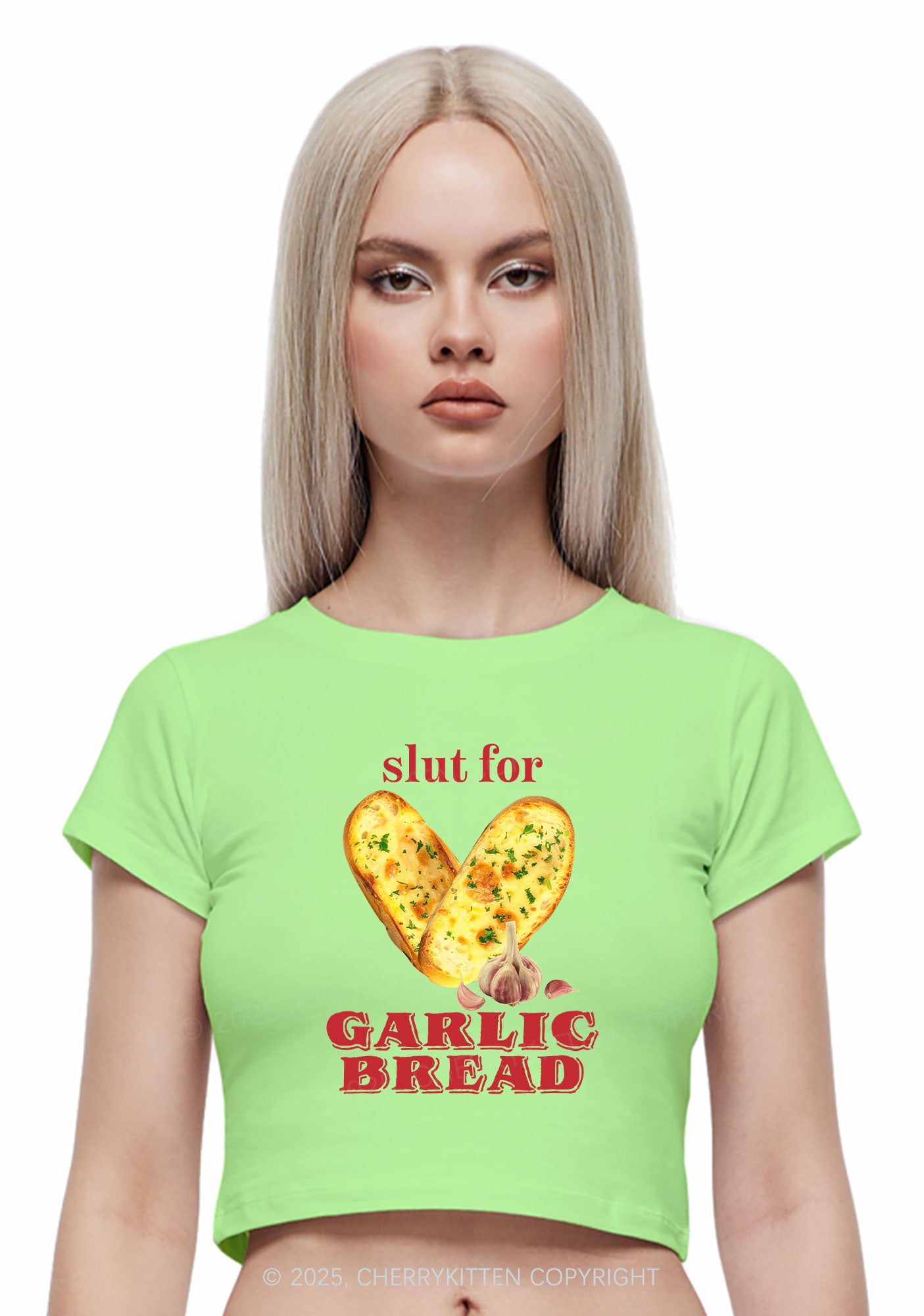 Slxt For Garlic Bread Y2K Baby Tee Cherrykitten