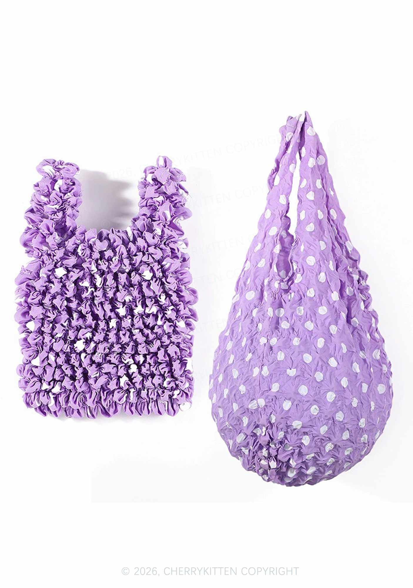 Floral Ruffle Stretchable Magic Handbag Y2K Tote Bags Cherrykitten