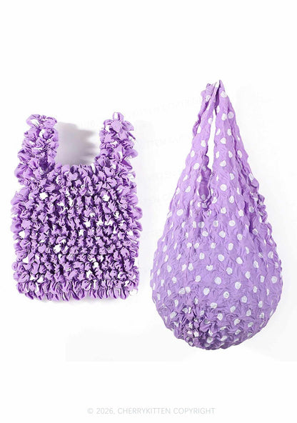Floral Ruffle Stretchable Magic Handbag Y2K Tote Bags Cherrykitten