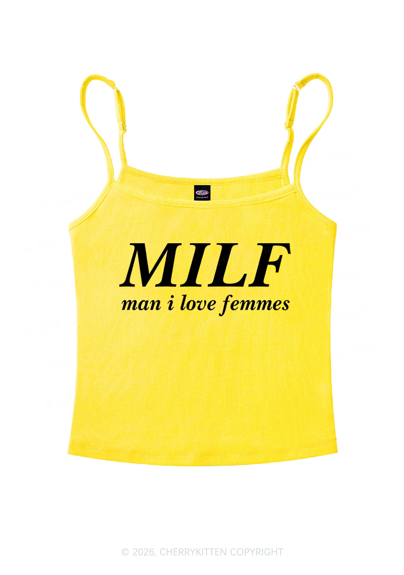 Man I Love Femme Pride Y2K Spaghetti Strap Cami Cherrykitten
