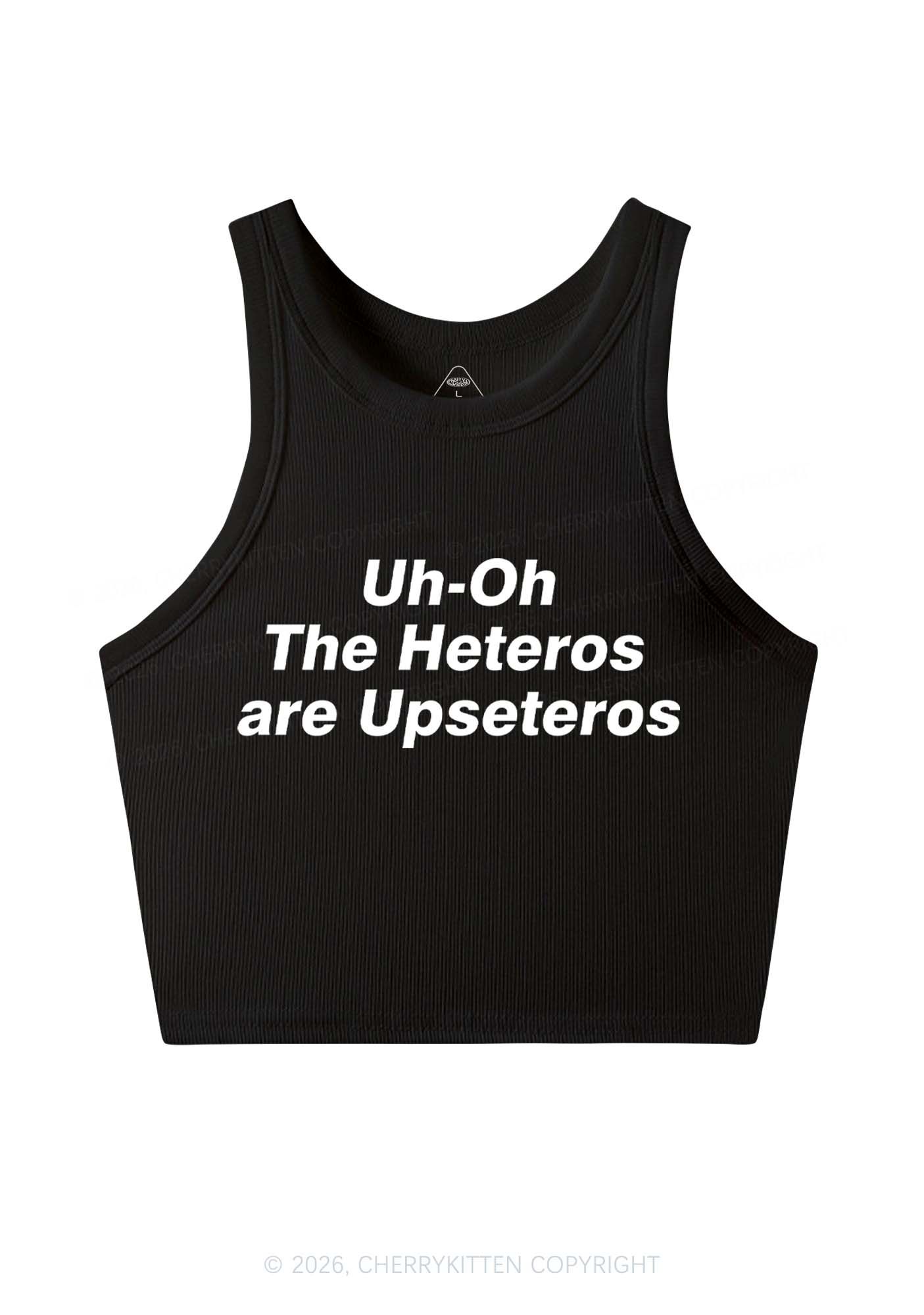 The Heteros Are Upseteros Pride Y2K Crop Tank Top Cherrykitten