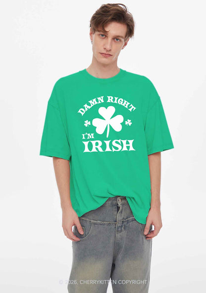 Damn Right Im Irish St Patricks Y2K Washed Tee Cherrykitten