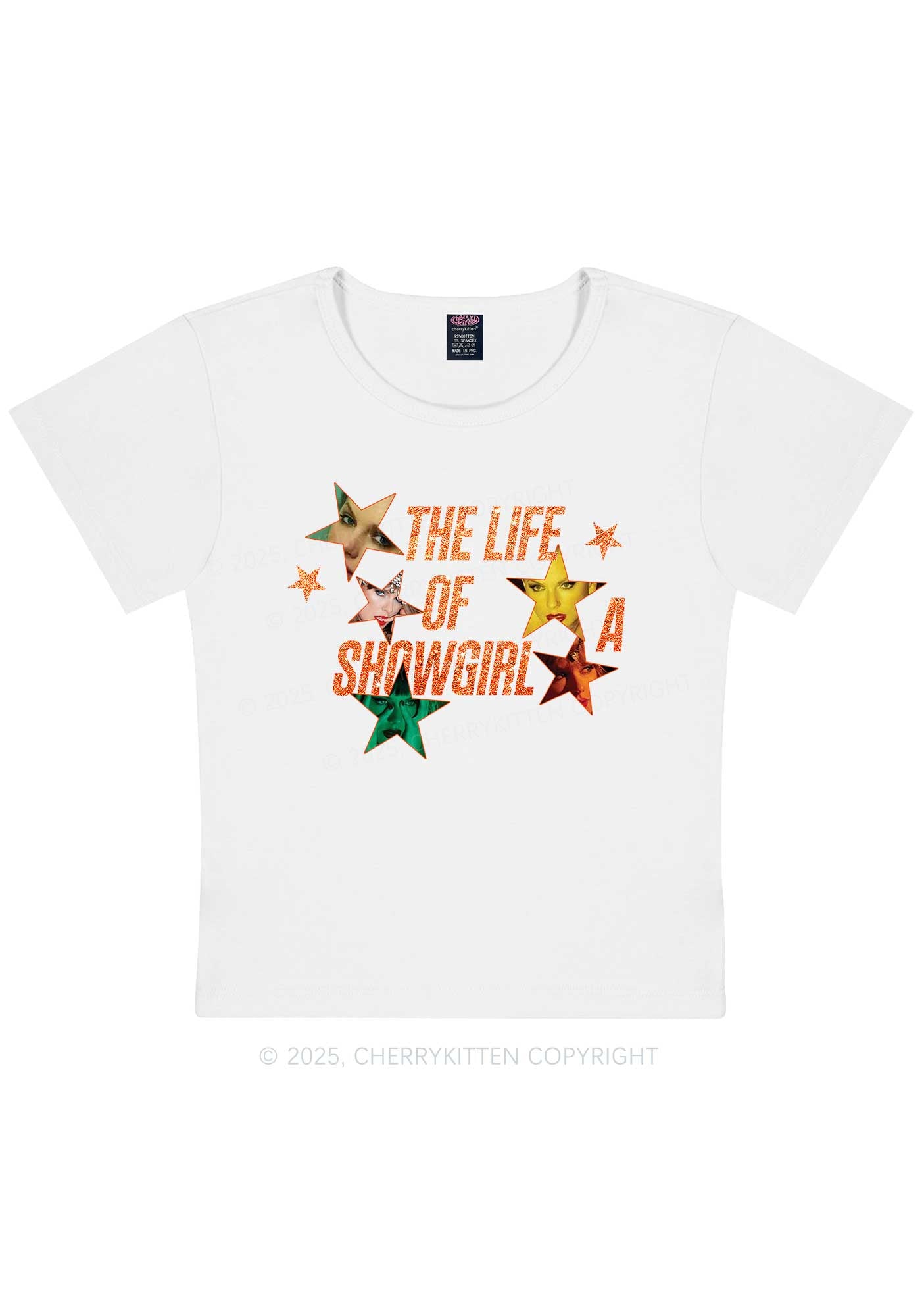 Star TS Photo Y2K Baby Tee Cherrykitten