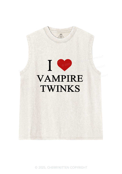 I Love Vampire Twinks Y2K Washed Muscle Tank Cherrykitten