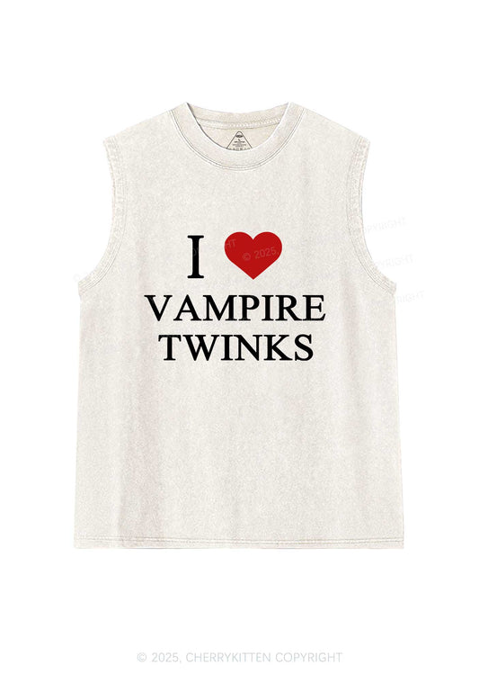 I Love Vampire Twinks Y2K Washed Muscle Tank Cherrykitten