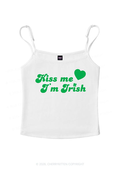 Kiss Me Im Irish St Patricks Y2K Spaghetti Strap Cami Cherrykitten
