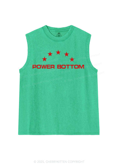 Power Bottom Pride Y2K Washed Muscle Tank Cherrykitten