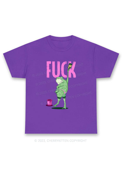 Frog Painting Fxck Y2K Chunky Shirt Cherrykitten