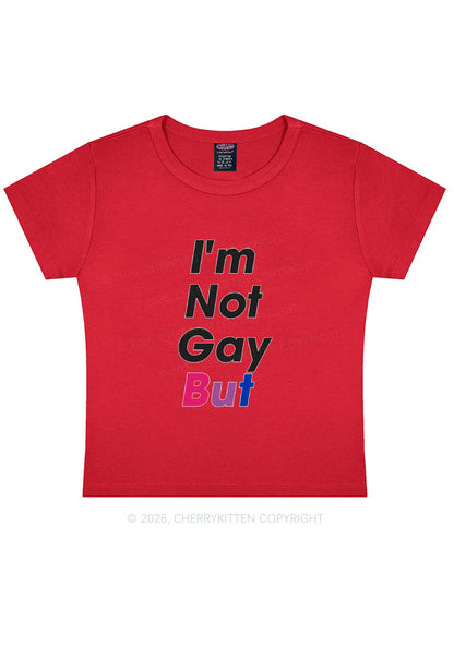 Im Not Gay But Pride Y2K Baby Tee Cherrykitten