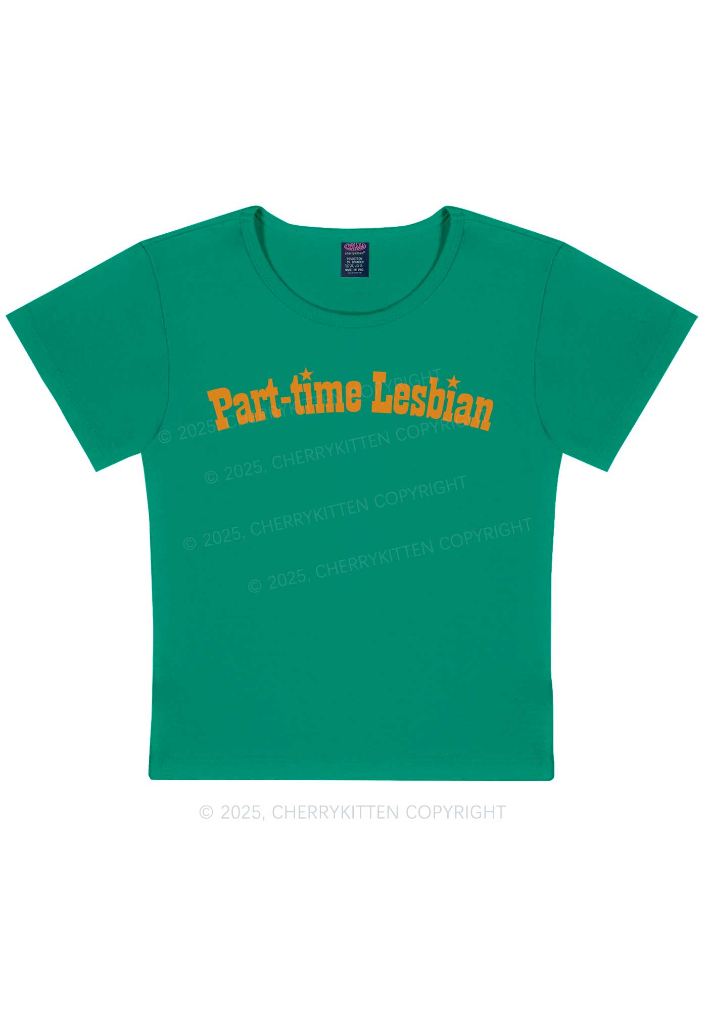 Part Time Lesbian Pride Y2K Baby Tee Cherrykitten