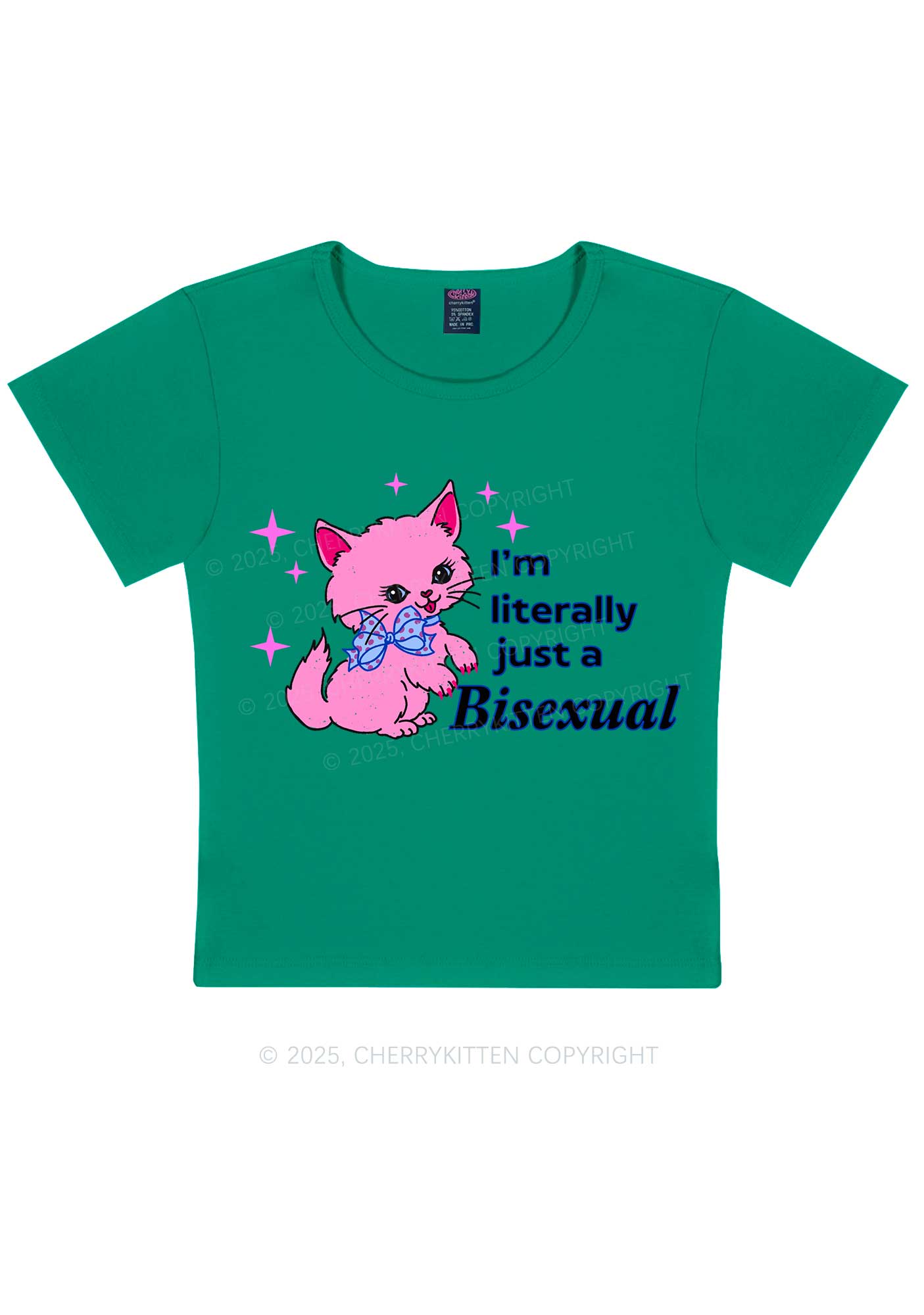 Literally Just A Bisexual Pride Y2K Baby Tee Cherrykitten