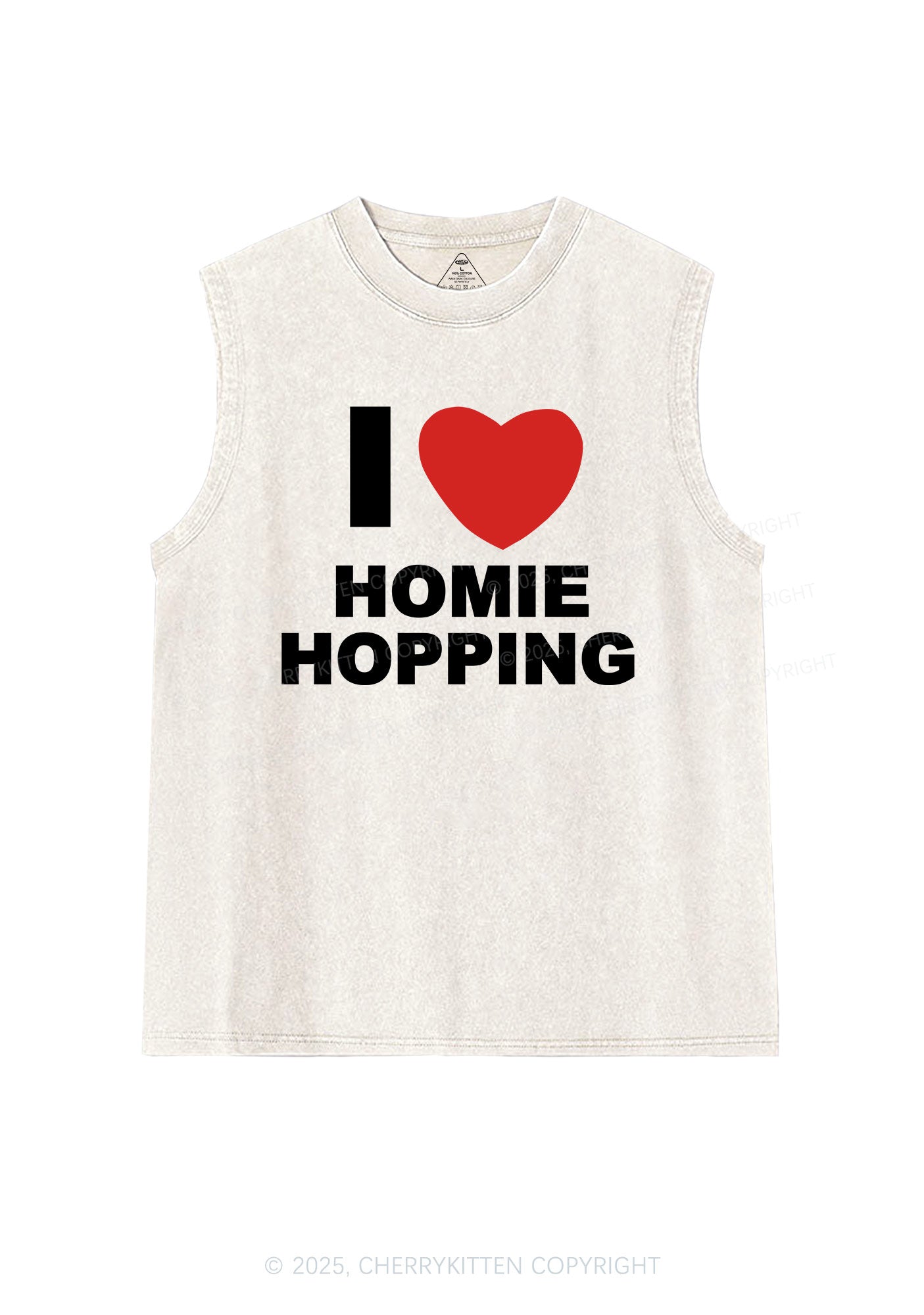I Love Homie Hopping Y2K Washed Muscle Tank Cherrykitten
