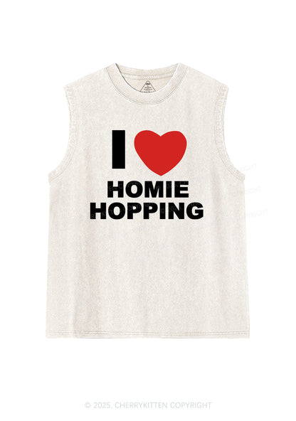 I Love Homie Hopping Y2K Washed Muscle Tank Cherrykitten