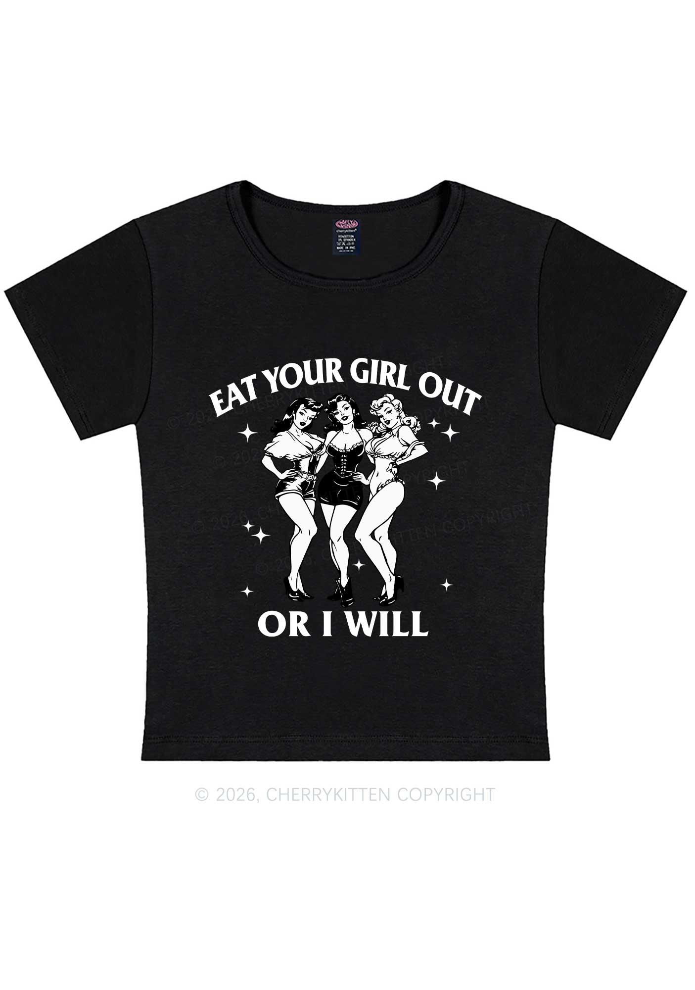 Eat Your Cowgirls Out Pride Y2K Baby Tee Cherrykitten