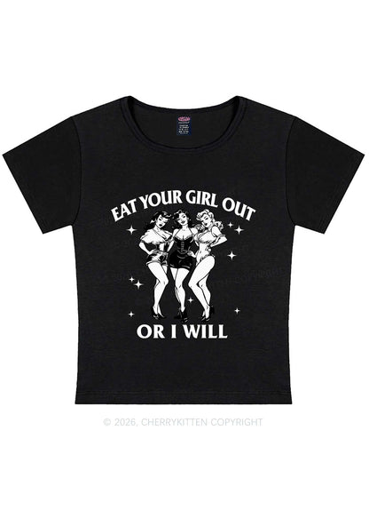 Eat Your Cowgirls Out Pride Y2K Baby Tee Cherrykitten
