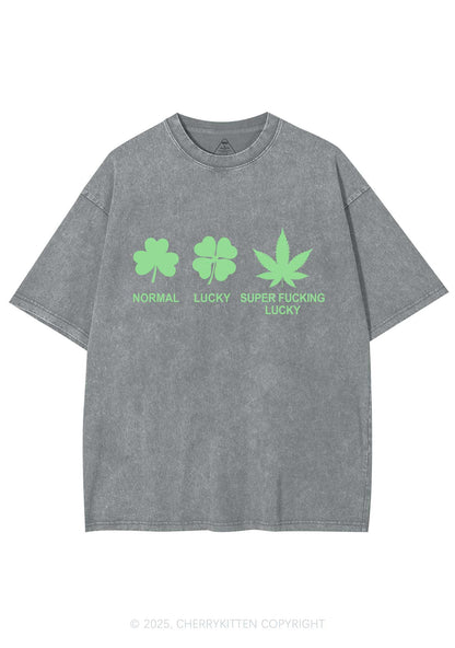 Super Fxxking Lucky St Patricks Y2K Washed Tee Cherrykitten