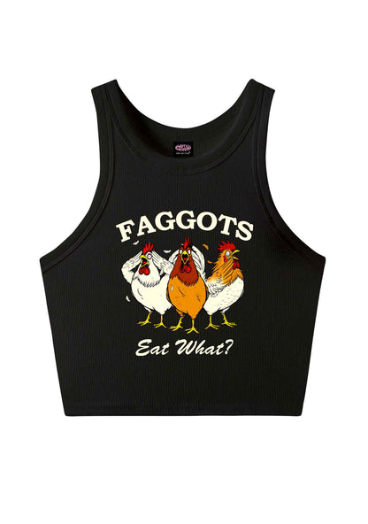 Faggots Eat What Pride Y2K Crop Tank Top Cherrykitten