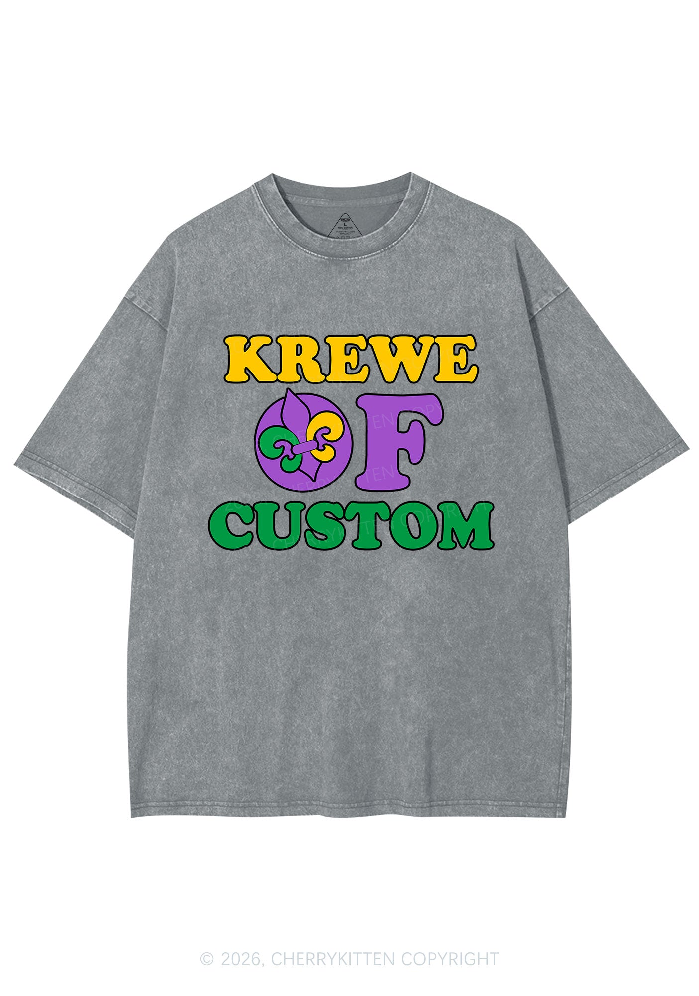 Krewe Of Custom Y2K Shirts Washed Tee Cherrykitten