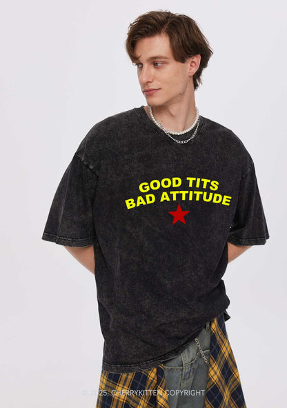 Bad Attitude Y2K Shirts Washed Tee Cherrykitten