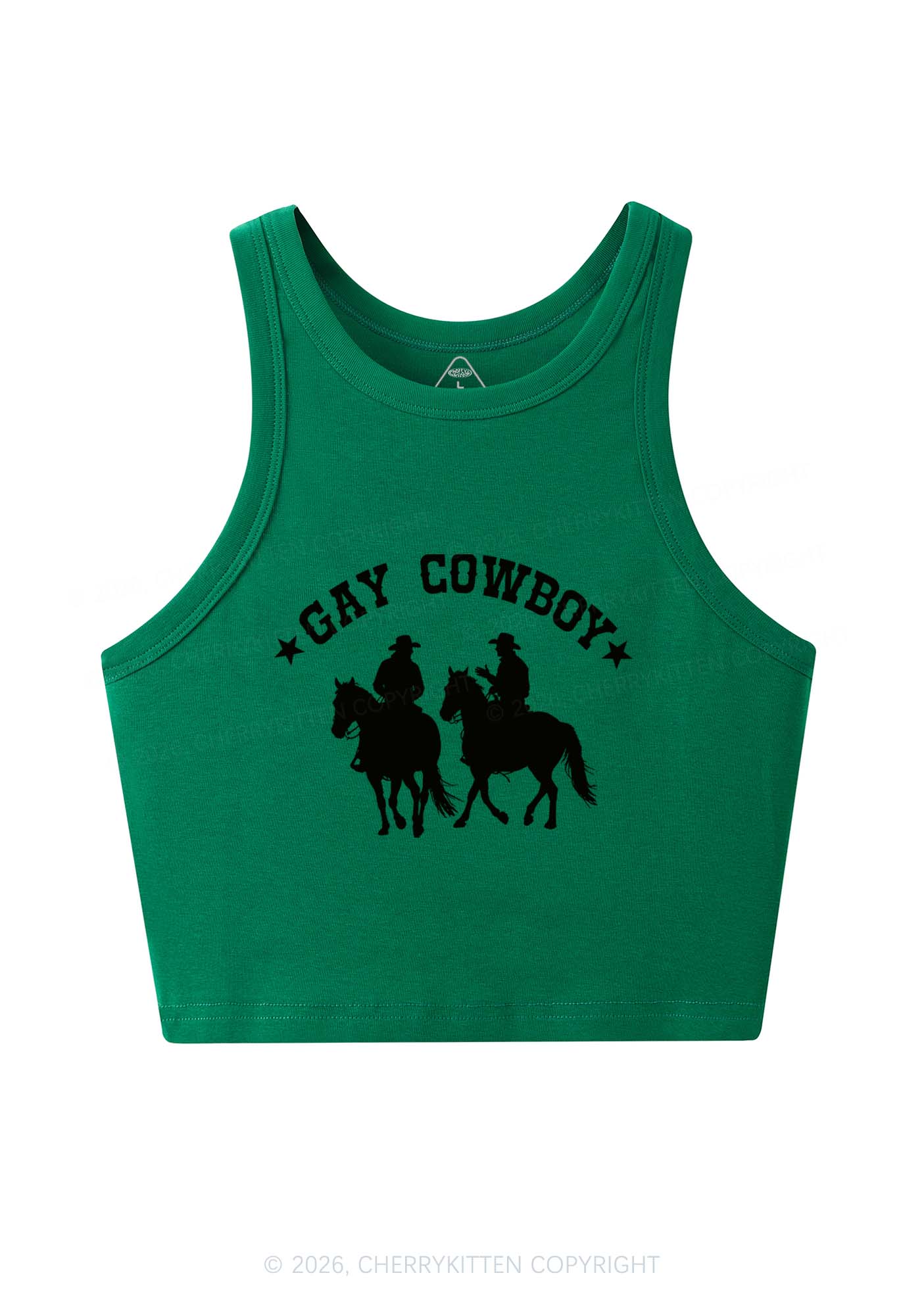 Gay Cowboy Pride Y2K Crop Tank Top Cherrykitten
