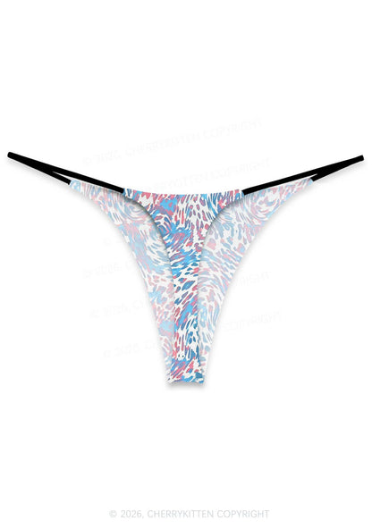 Trans Leopard Pride Y2K Print Bikini String Thong Cherrykitten