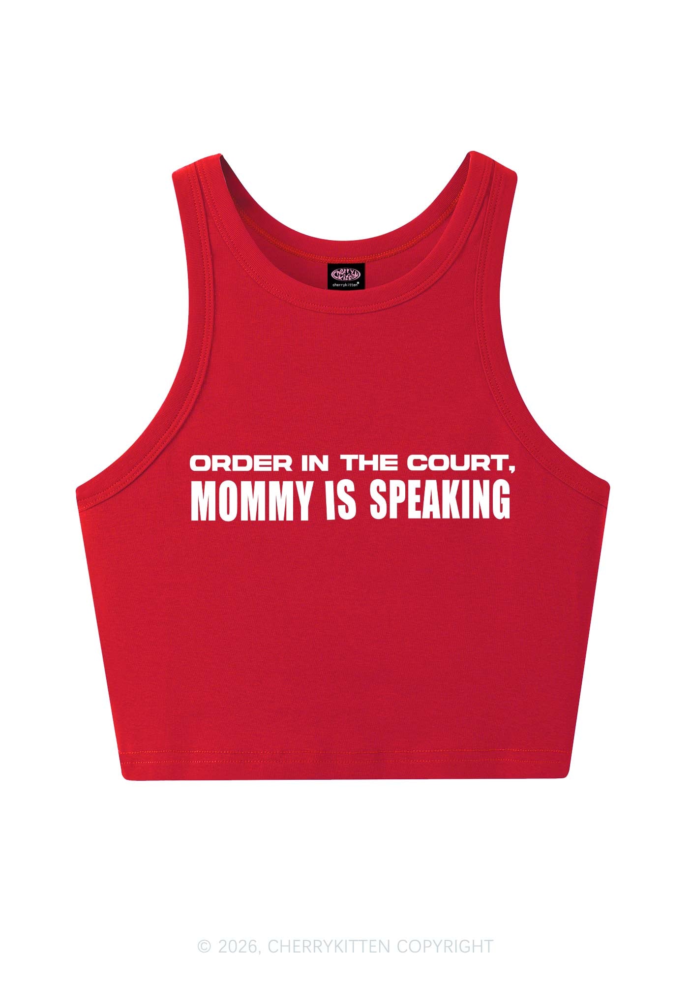 Mommy Is Speaking Y2K Crop Tank Top Cherrykitten